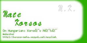 mate korsos business card